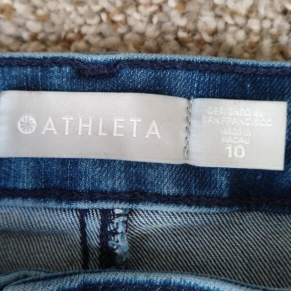 ATHLETA Sculptek Skinny Stretch Raw Hem Ankle Jeans Size 10 - Picture 5 of 12